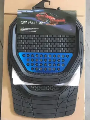 5pc Customizable Trimmable Black_blue Car Floor Mats