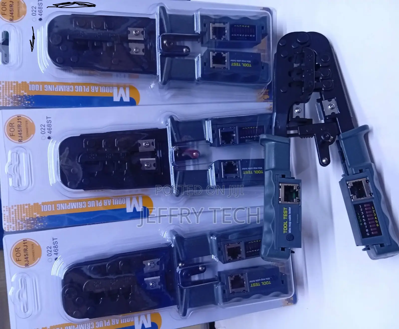 Rj45 Crimp Tool With Built-in Ethernet Cable Tester, 4-in-1 Network
