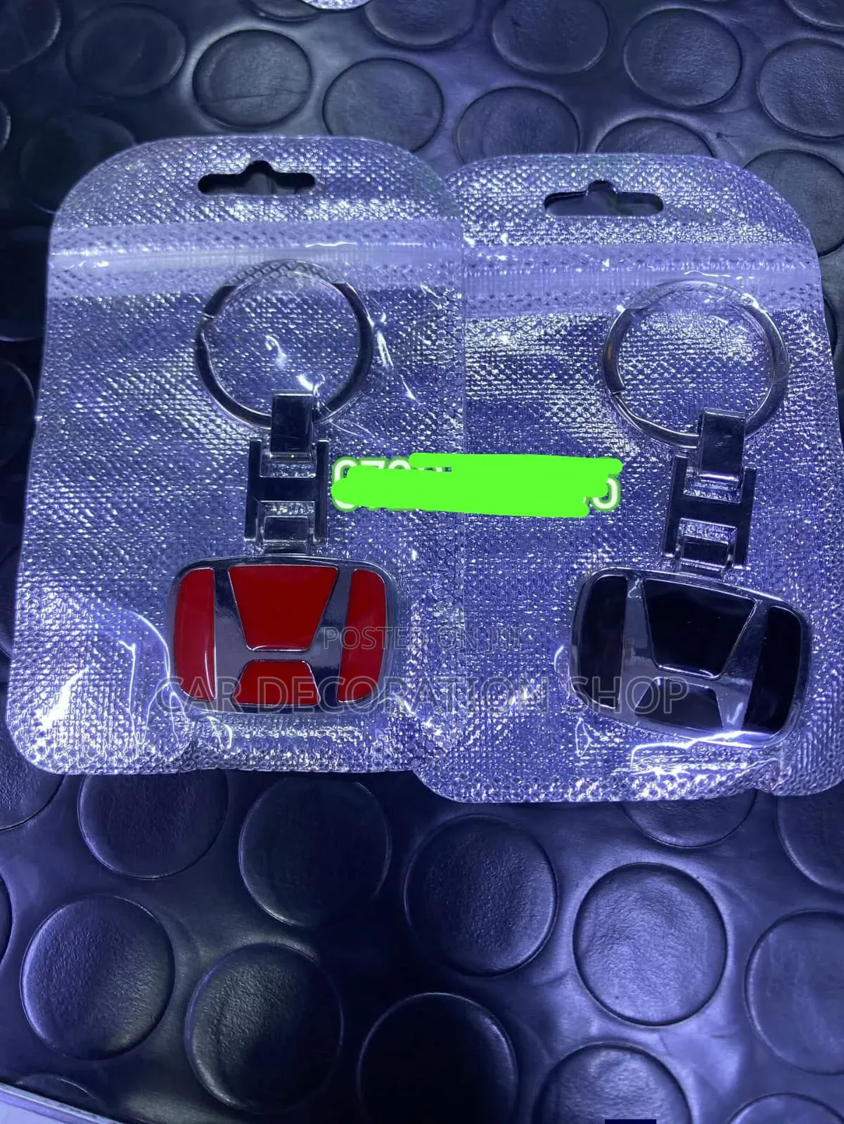 Honda Shield Logo Metal Key Chainin Black or Red