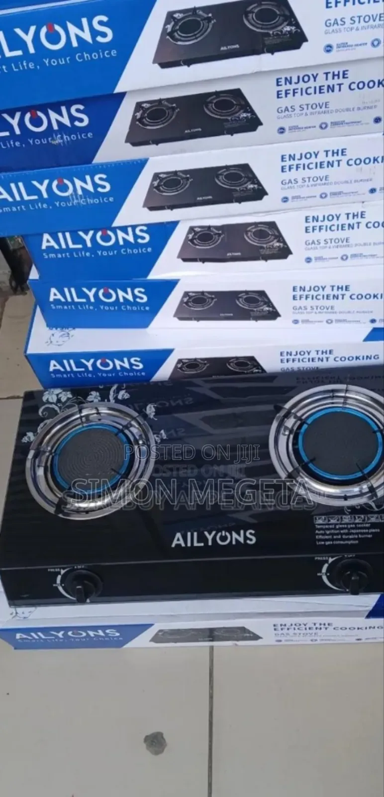 Colour Black Ailyons 2burner Infrareds Cooker