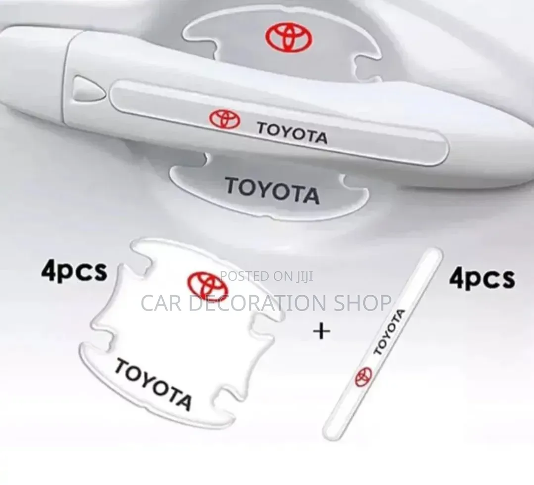 Toyot Branded Logo Clear Self Adhesive Antiscratch Handle Stickers 8pc