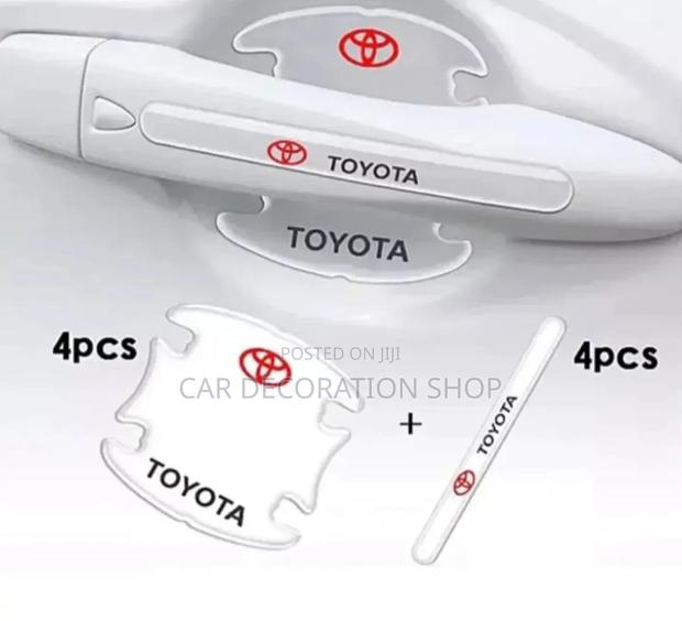 Toyot Branded Logo Clear Self Adhesive Antiscratch Handle Stickers 8pc