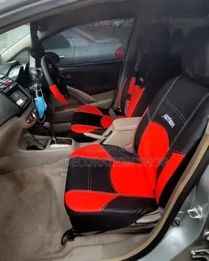 Black_red Action Syntheti Leather Seat Top Cushion Full Set Rear Front
