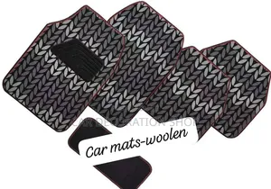 5pc Front and Rear Seat Carpet Woolen Floweredcmats