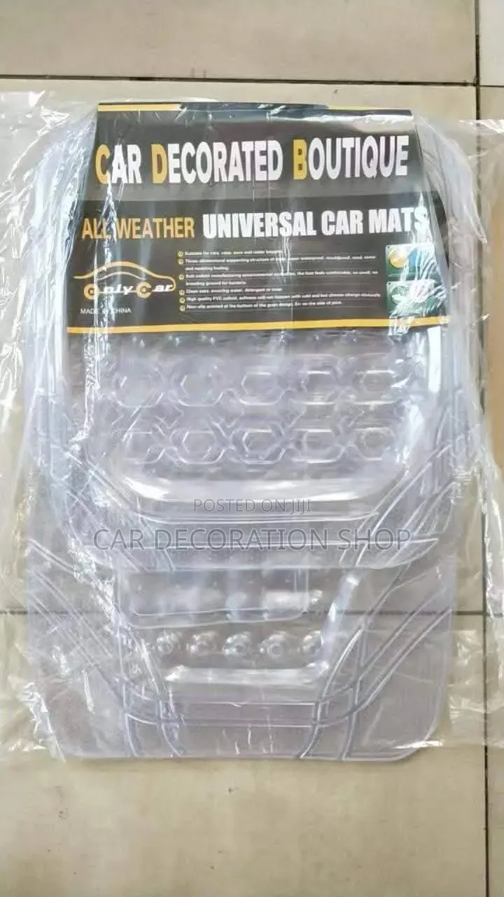 5pc Clear Nonslip Pointed Backing Universal Plastic Mats