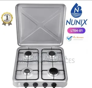 Colour Shinny Silver Nunix 4 Burner Cooker. Table