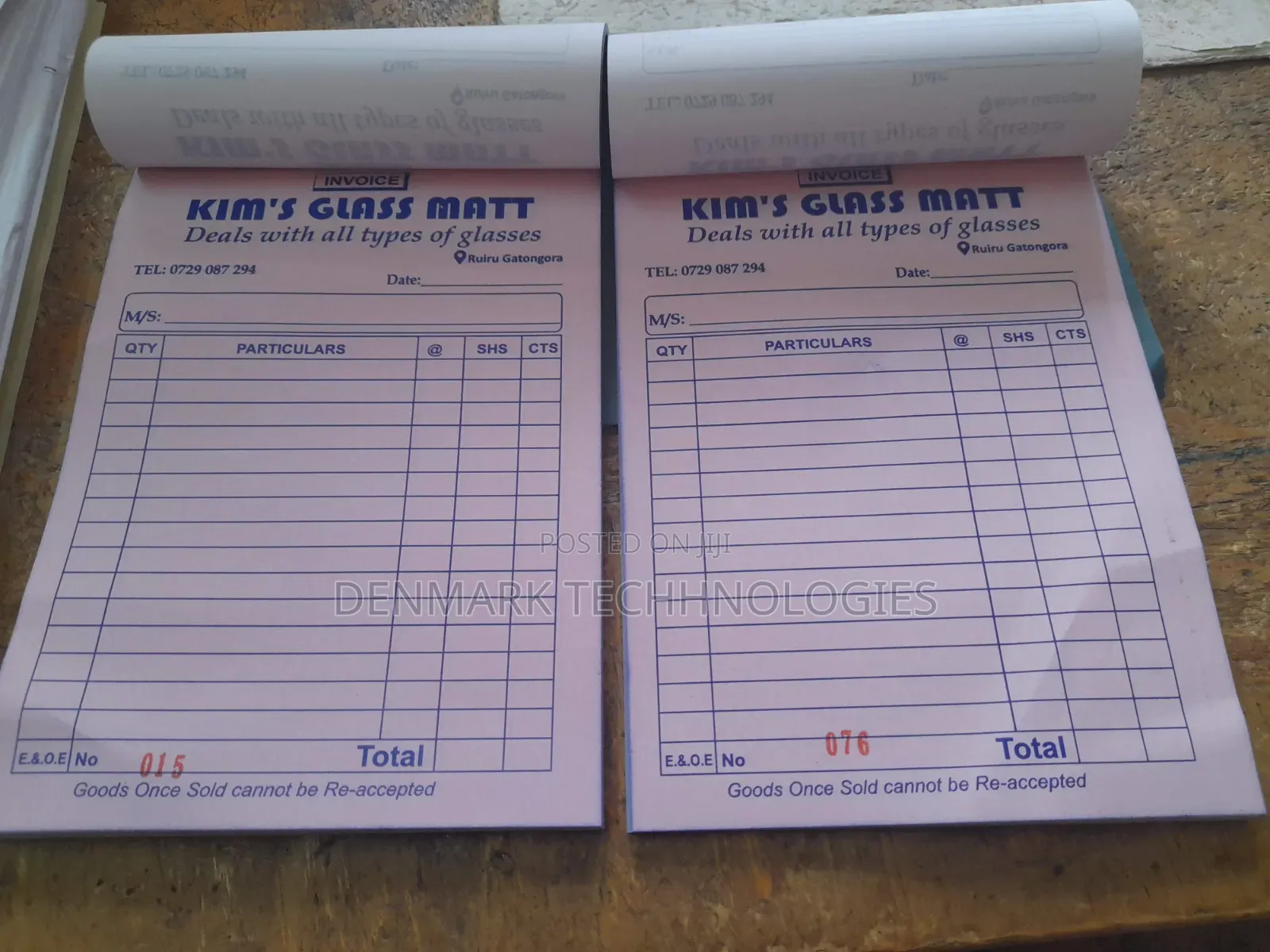 Customised Receipt Books Printing Services.