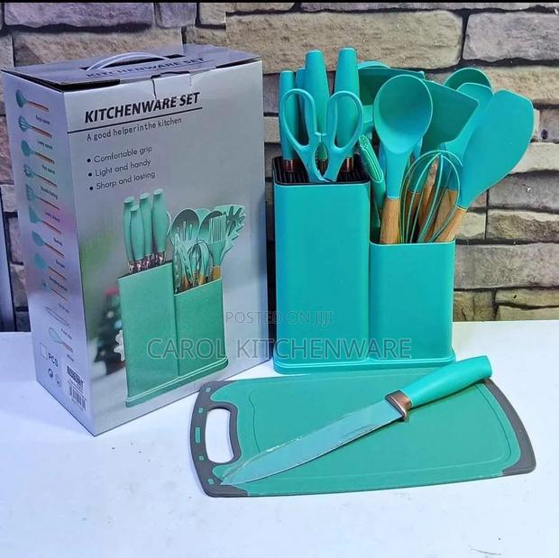 19 PCS Silicone Kitchen Utensils and Knife Set/ Silicone Spoon Set