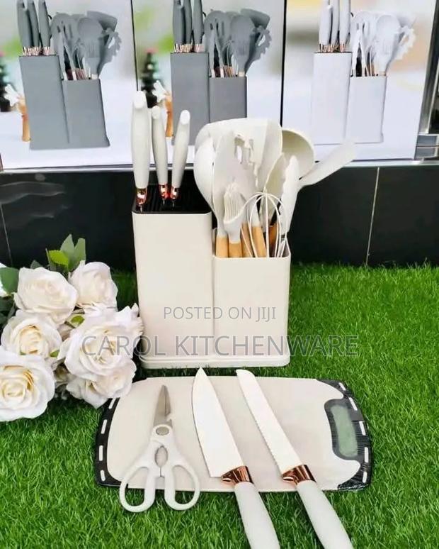 19 PCS Silicone Kitchen Utensils and Knife Set/ Silicone Spoon Set - thumbnail 2