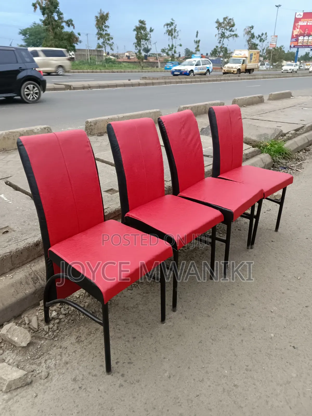 Executive Restaurant Chairs, Red and Black 