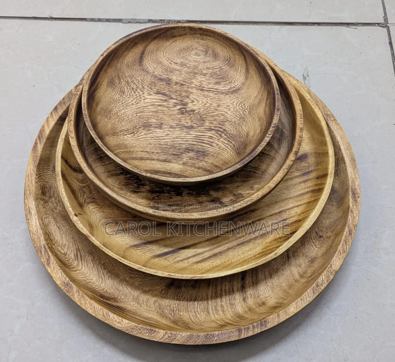 12 Inch Handcrafted Round Wooden Plate