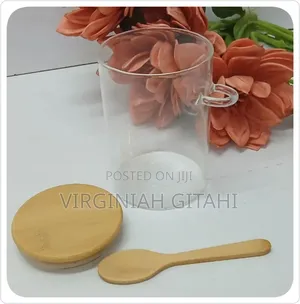 Glass Storage Jar With Bamboo Lid Spoon