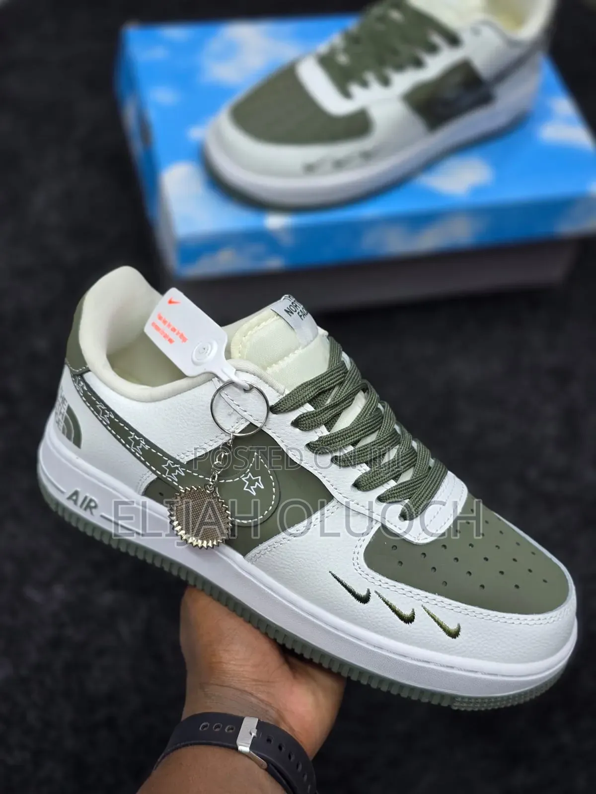 Nike Airforce Low Customized North Face Olive Green