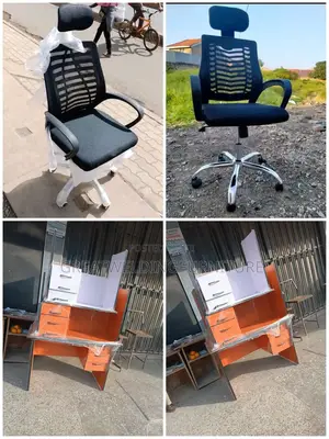 Headrest Office Chair + Modern Desk Q