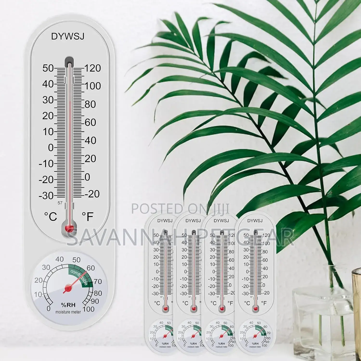 Indoor Outdoor Thermometer Wall Humidity Meter Vertical and Hygrometer