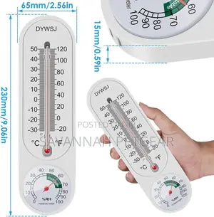 Indoor Outdoor Thermometer Wall Humidity Meter Vertical and Hygrometer