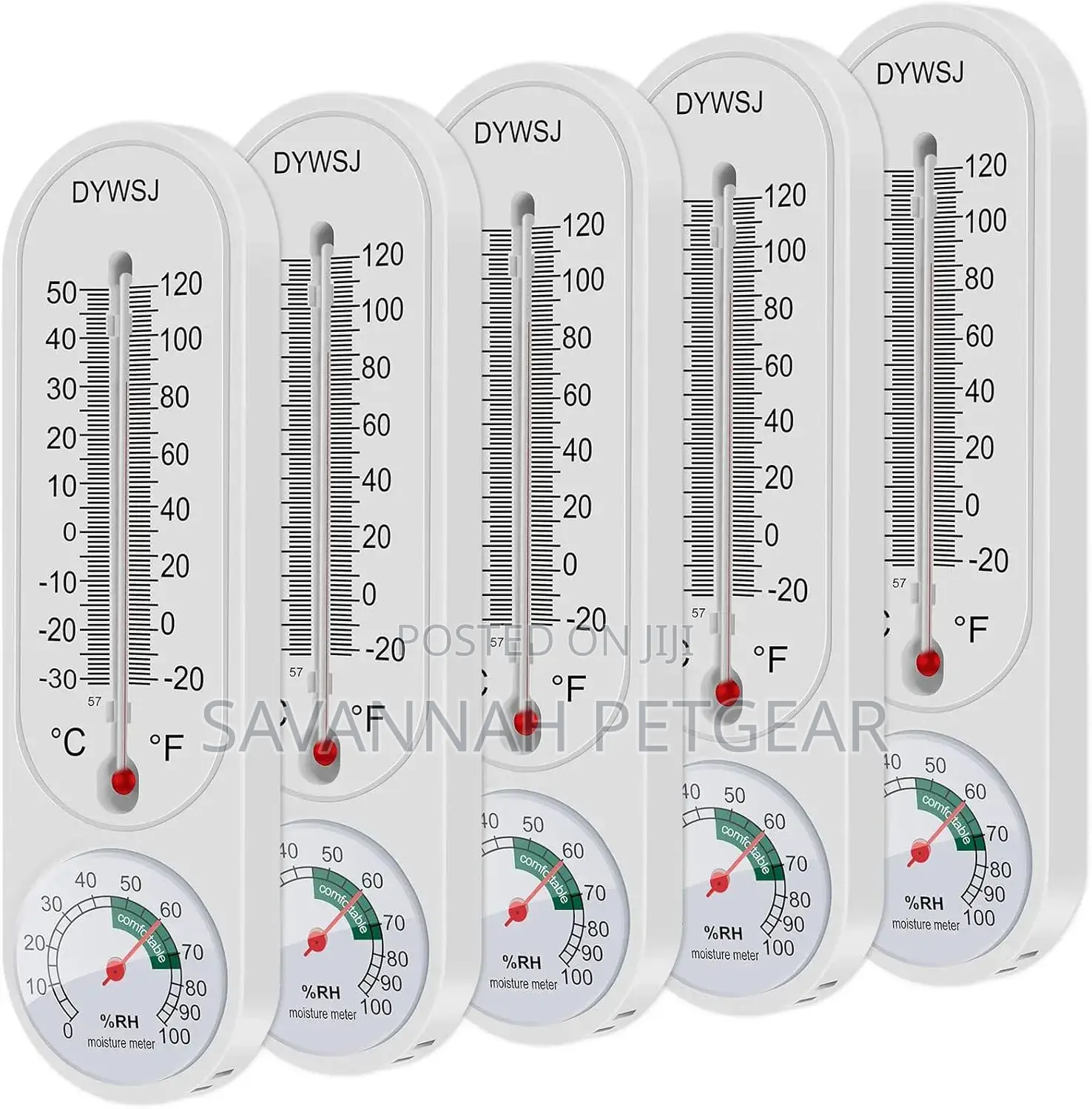 Indoor Outdoor Thermometer Wall Humidity Meter Vertical and Hygrometer