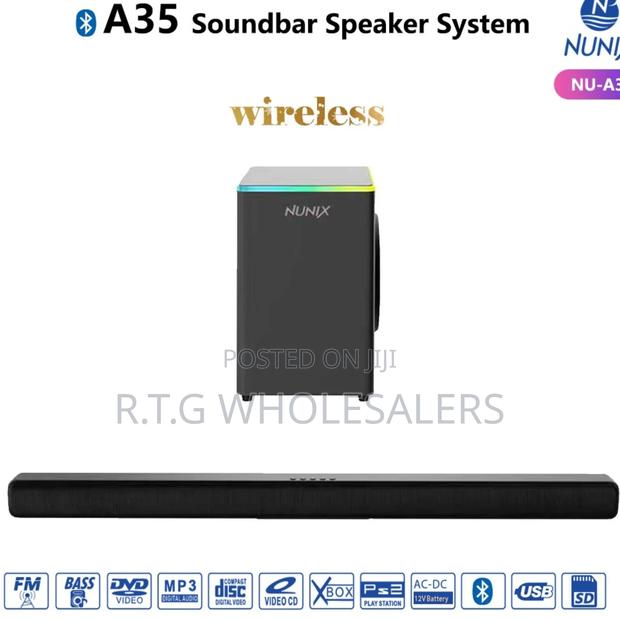 Nunix A35 Bluetooth Soundbar With Subwoofer Remote - main view