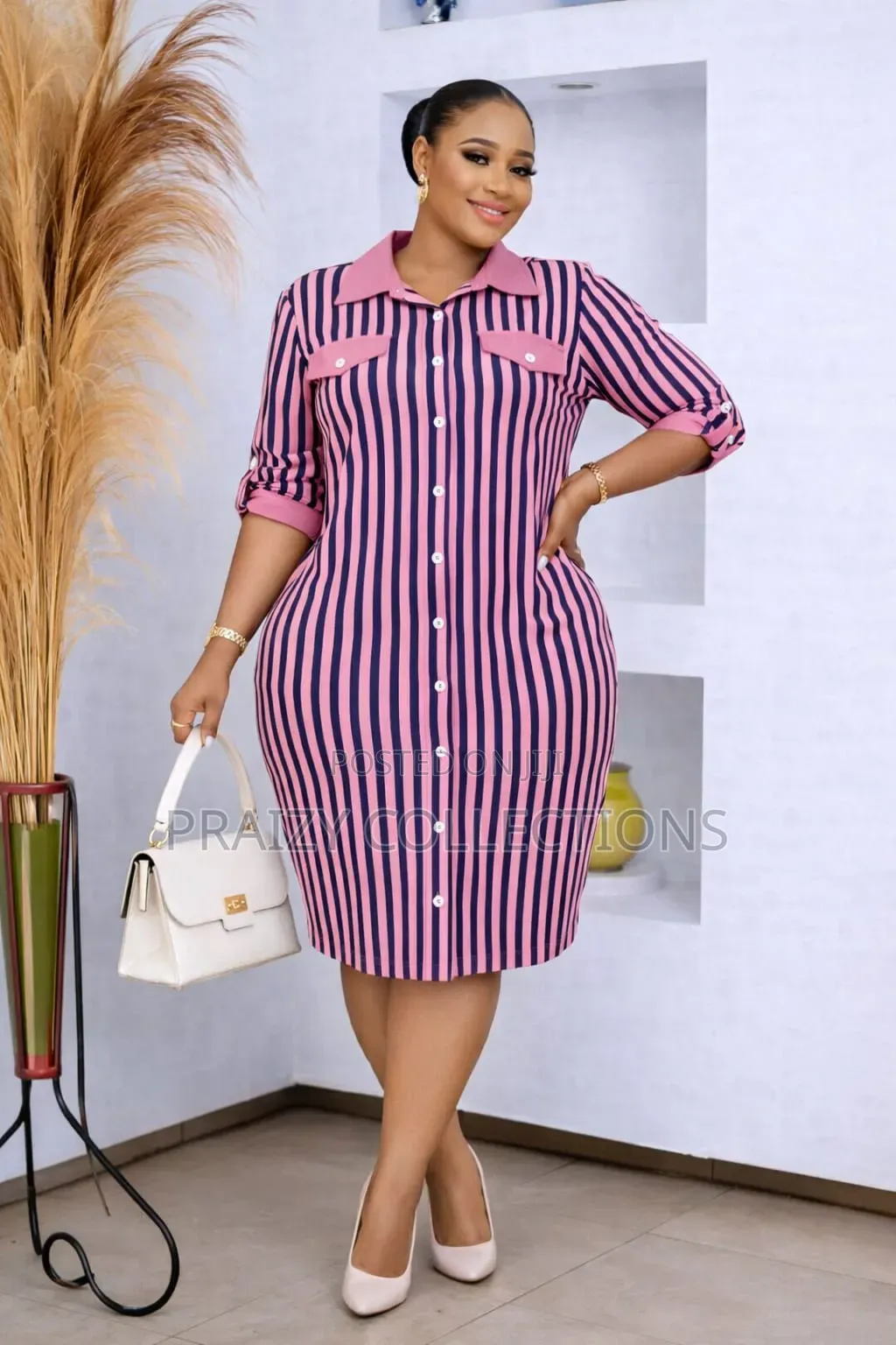 Stripped Shirt Dress