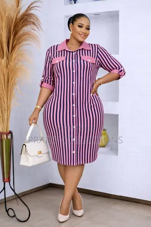 Stripped Shirt Dress