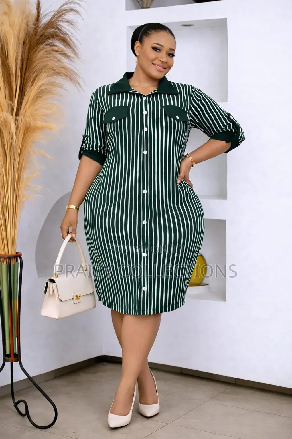 Stripped Shirt Dress