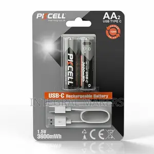 Usb-C Lithium Rechargeable Battery 1.5v a a 3600mwh