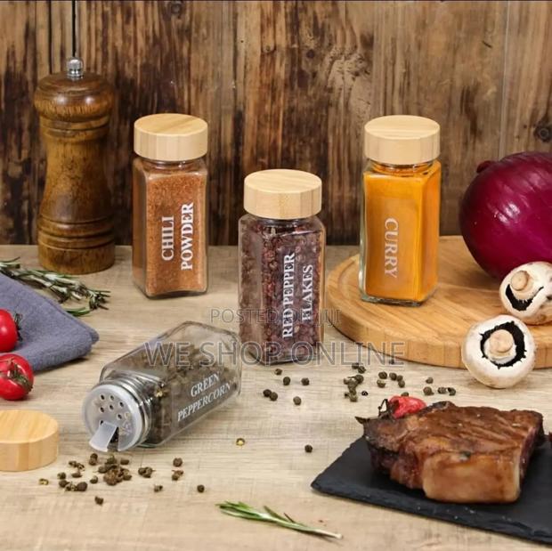 29 PCS Set Glass Storage Jars With Bamboo Lid . - thumbnail 2