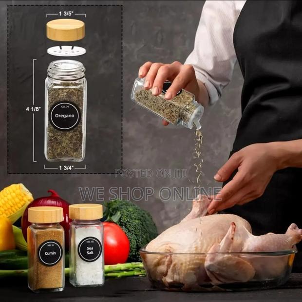 29 PCS Set Glass Storage Jars With Bamboo Lid . - thumbnail 3