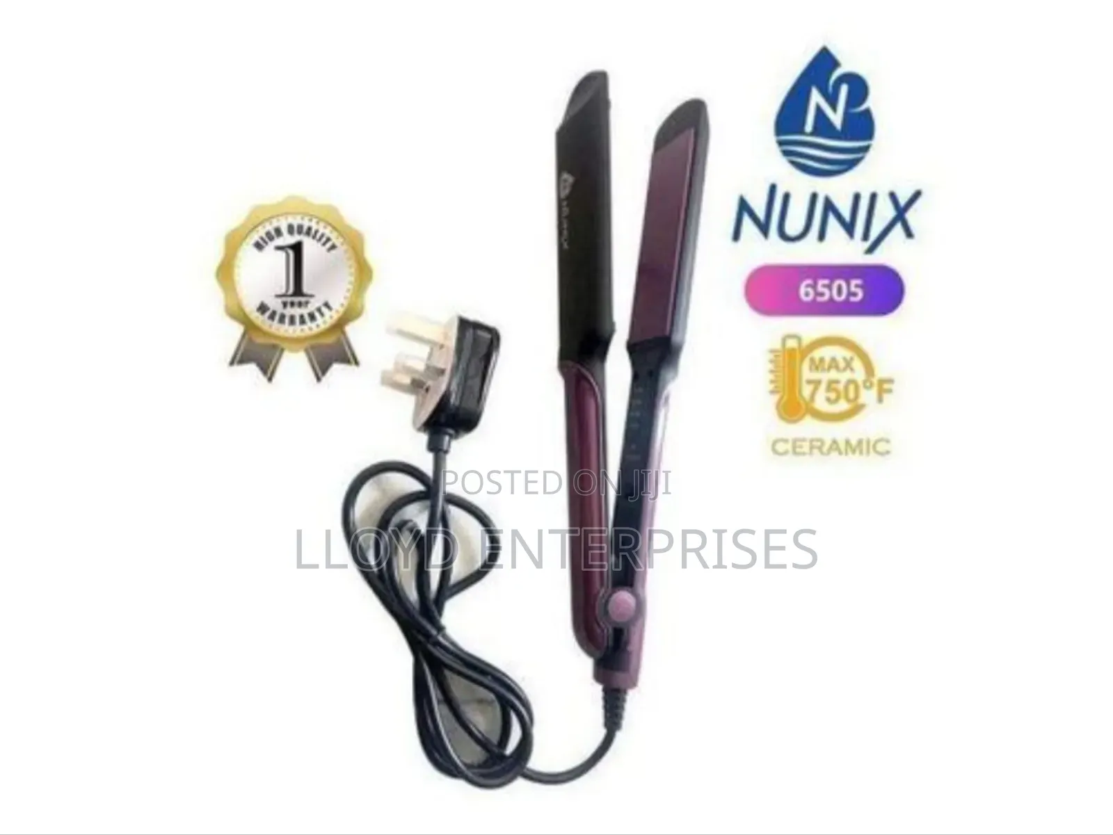 Nunix 3 Pin Corded Flat Iron/Hair Straightener