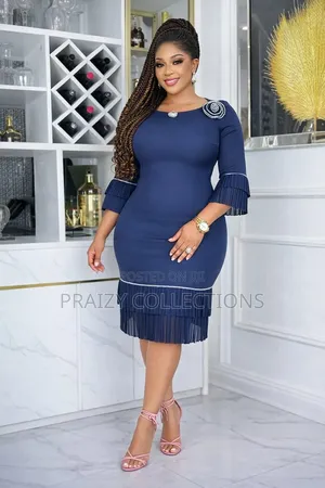 Bodycon Dress With Pleated Ruffle Sleeves Hem