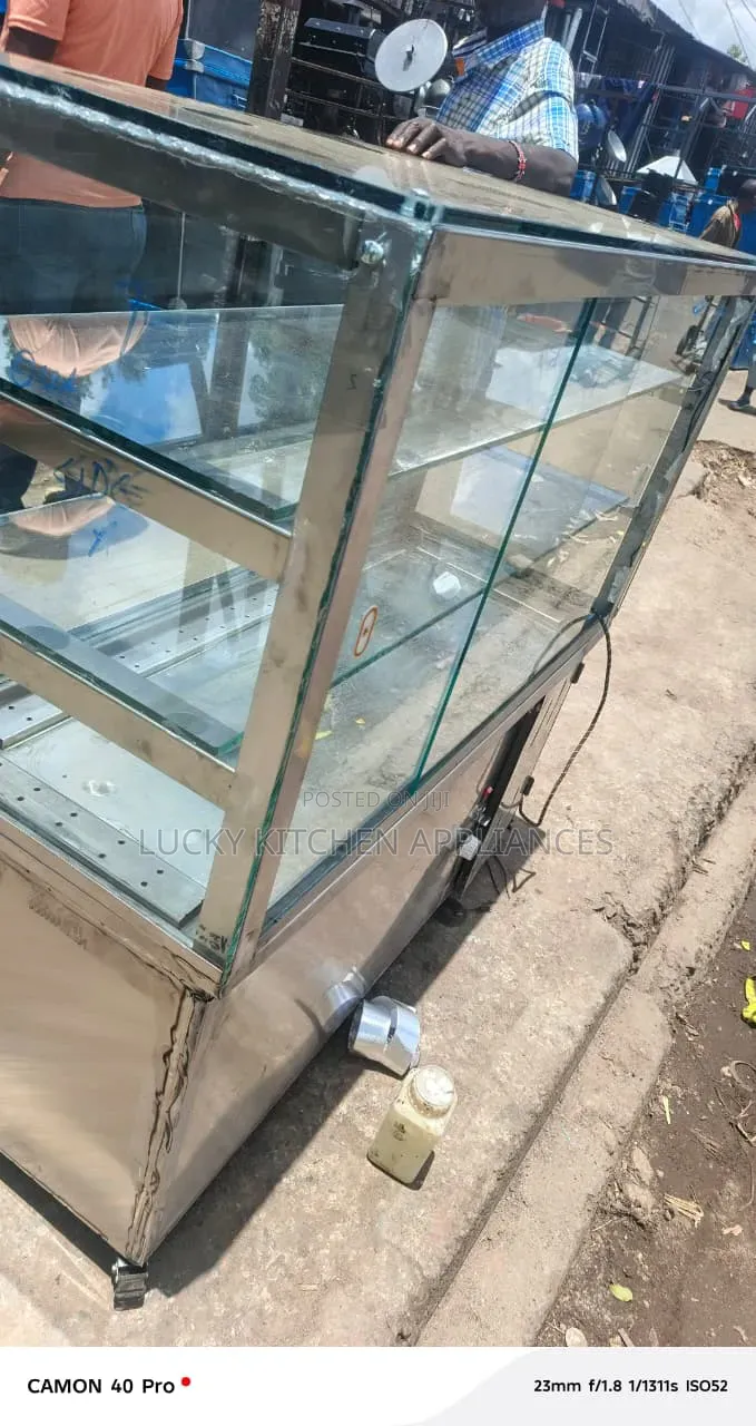 Stainless Steel Cake Display With Compressor.