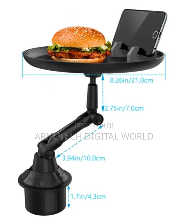 Universal 360° Swivel Car Cup Holder Tray Table. - thumbnail 2
