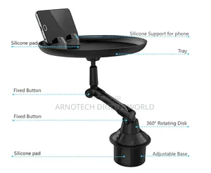 Universal 360° Swivel Car Cup Holder Tray Table.