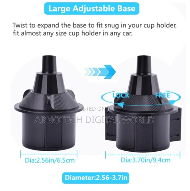 Universal 360° Swivel Car Cup Holder Tray Table. - thumbnail 5