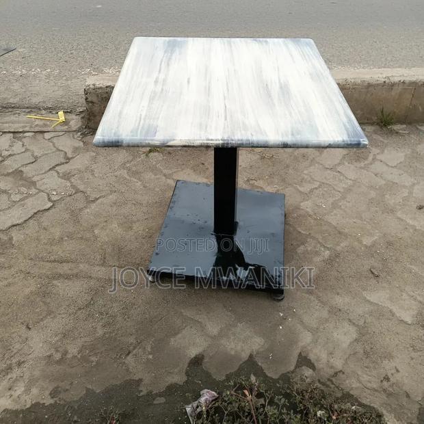 Restaurant Square Marble Table, Single Stand  - main view