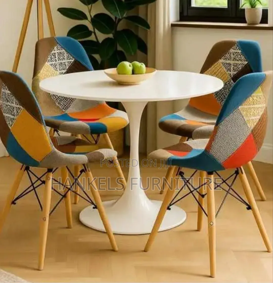 4-Seater Dining Table Set With Eames Chairs for Modern Dining Spaces