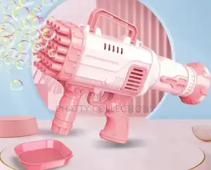 Girls Pink Bubble Gun Battery Powered Toy