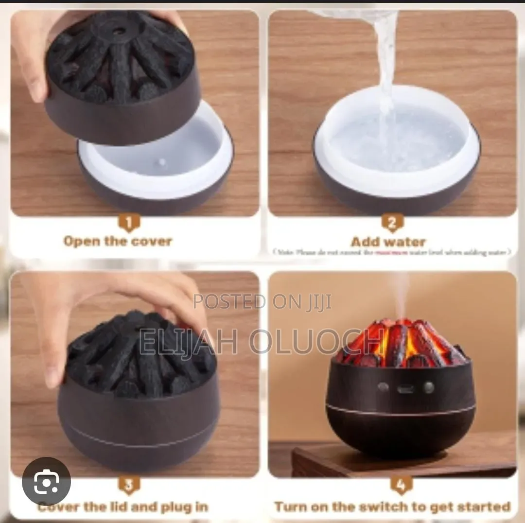 Charcoal Fire Humidifier 2.2w 300ml Tank 30-50ml/H Spray Now Available