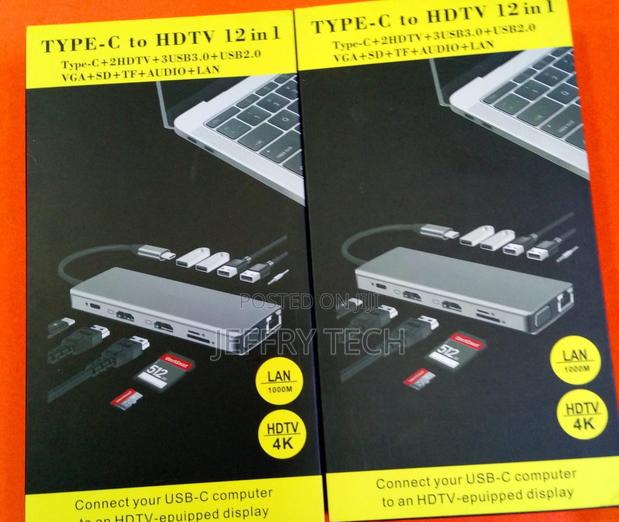 Type-C 12-in-1usb-C Hub Hdmi, Vga, Usb 3.0, Sd/Tf, Rj45, Pd, Audio - main view