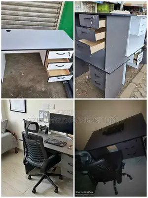 Modern Office Desk and Ergonomic Mesh Chair Set M