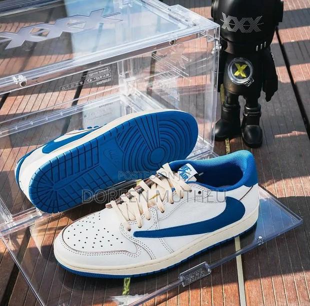 Travis Scott X Jordan 1 Sneakers – Military Blue (Clean Stylish)