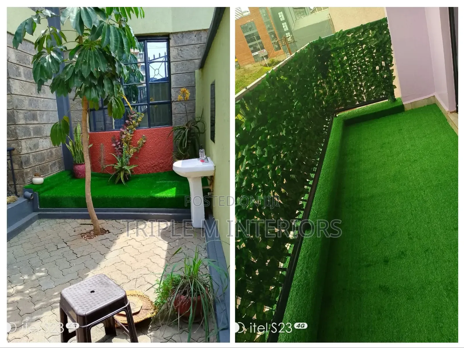 Neat Imitation Grass Layer for Stylish Balconies
