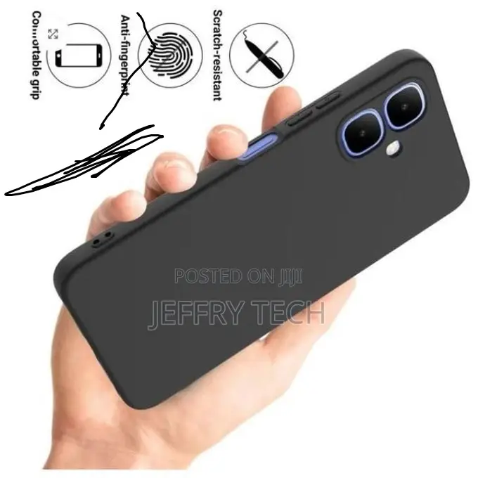 Infinix Smart 10 Soft Feel Black Heavy Duty Protection Phone Case/Back