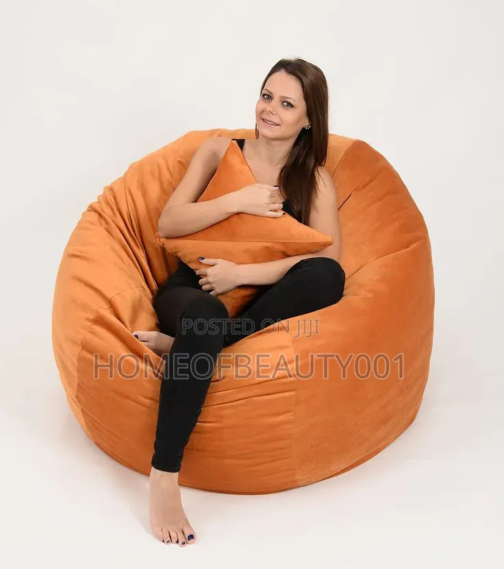 Orange Beanbags With Footrest