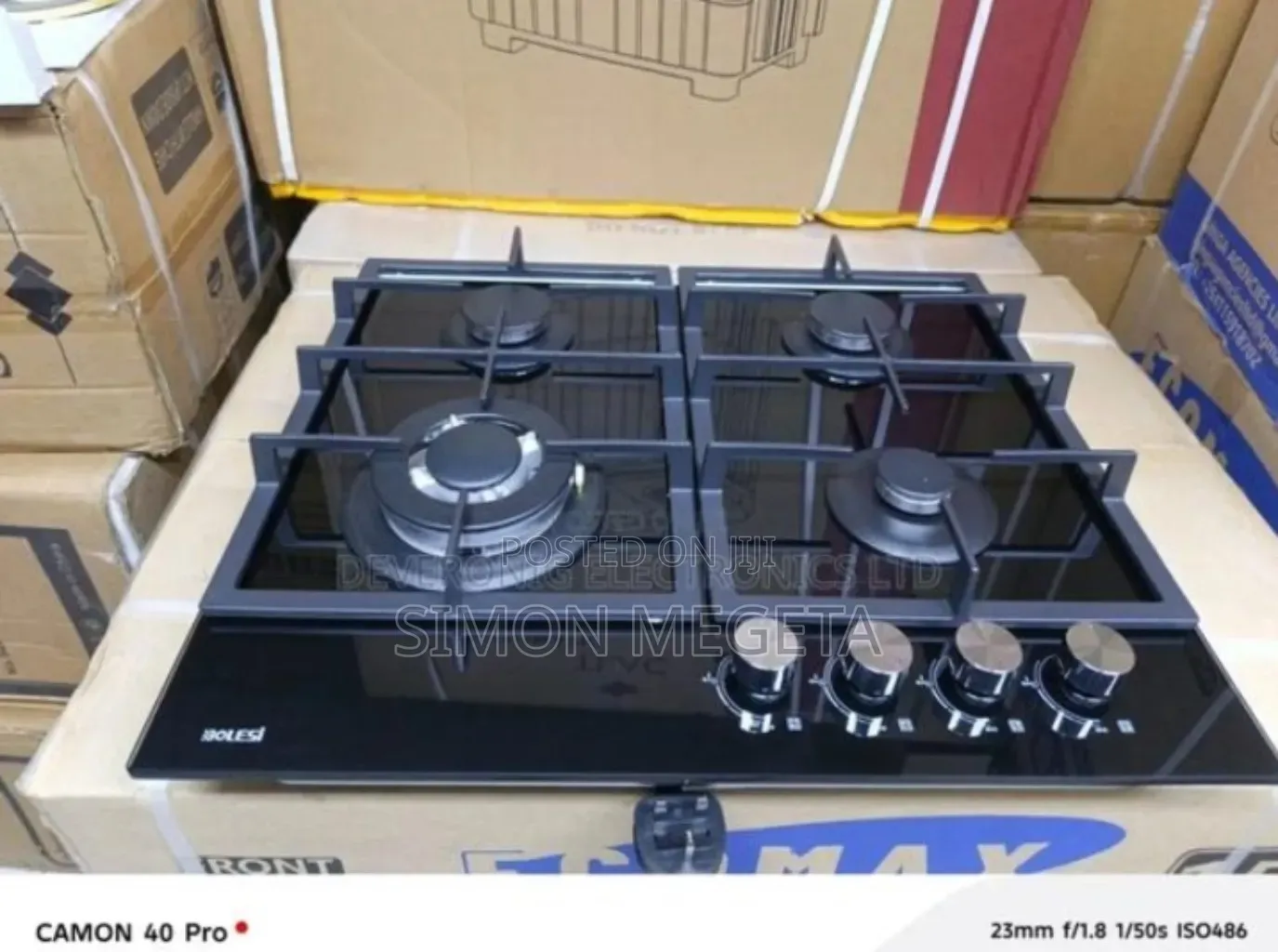 Black New Bolesi 4burner in-Built Cooker