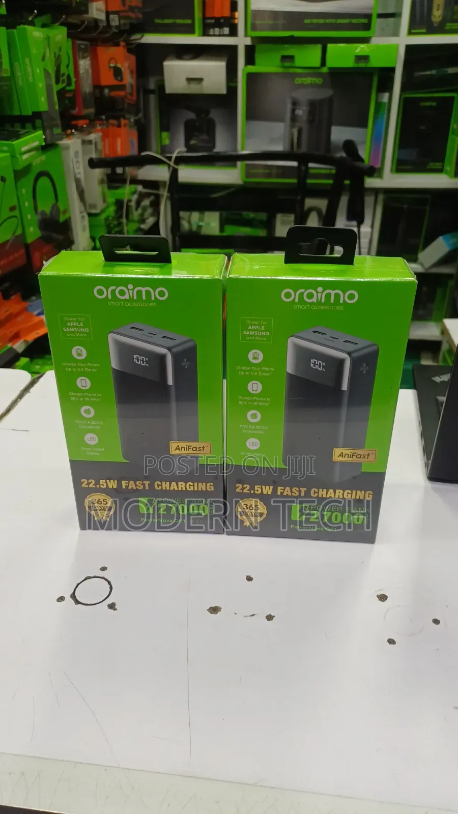 Oraimo Powernova Qf1 – Ultra-High Capacity 27,000mah 22.5w Power Bank