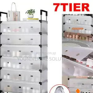 *7-layer Multifunctional Shoe Rack With A Dustproof Cover.