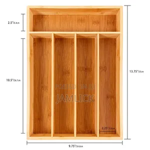 Fixed Size Bamboo Cutlery Organizer (5 Slot) –Sn