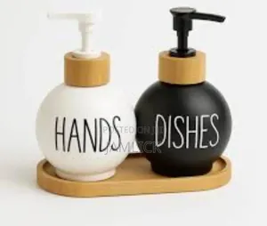 3 in 1 Refillable Ceramic Bottle Set With Bamboo Base –Sn