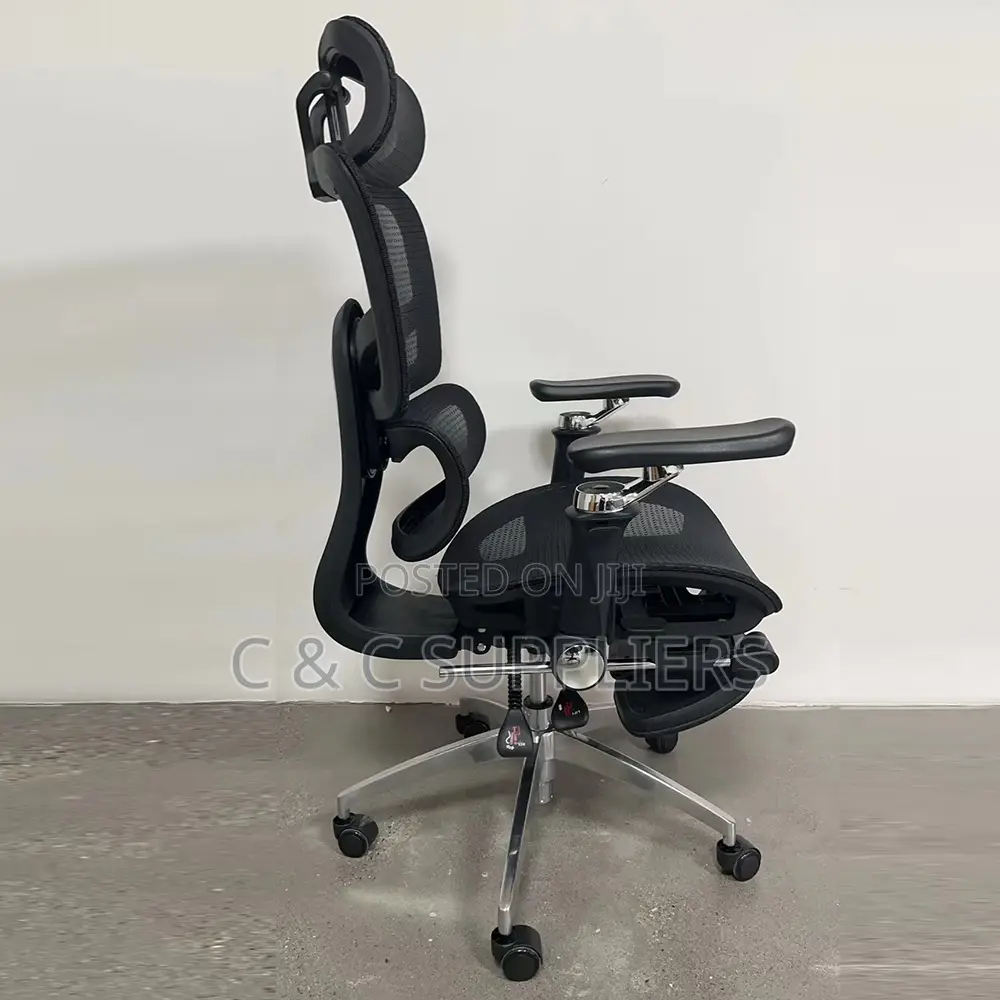 Office Chairs: High-Back Orthopedic Office Seat With Footrest